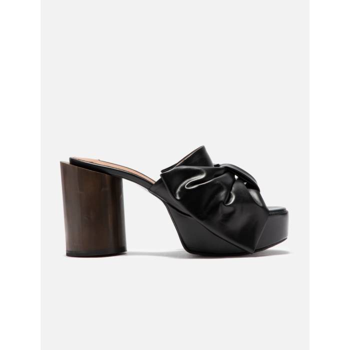 Pushbutton 【 Black Ribbon Platform Sandals Women Black 】 黒いこと 黒いこと サンダル レディース 黒いこと 黒いこと