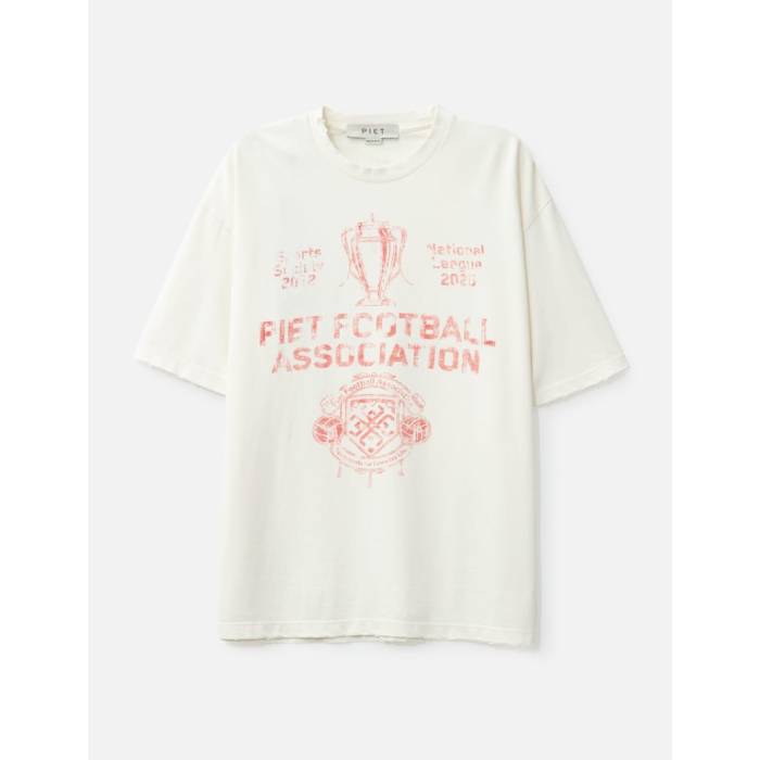 Piet 【 Football Association T-Shirt Men Bone White 】 フットボール Tシャツ メンズ 白色 ホワイト