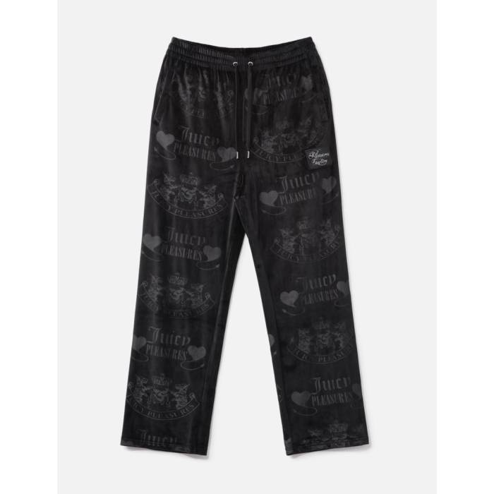 プレジャーズ Pleasures 【 X Juicy Couture Crest Velour Track Pants Men Black 】 ベロア トラック メンズ 黒色 ブラック