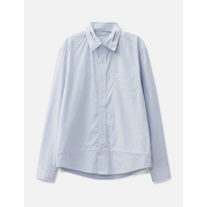 San San Gear 【 Stripe Hood Shirts Men Blue 】 Stripe ストライプ シャツ メンズ 青色 ブルー｜スニケス