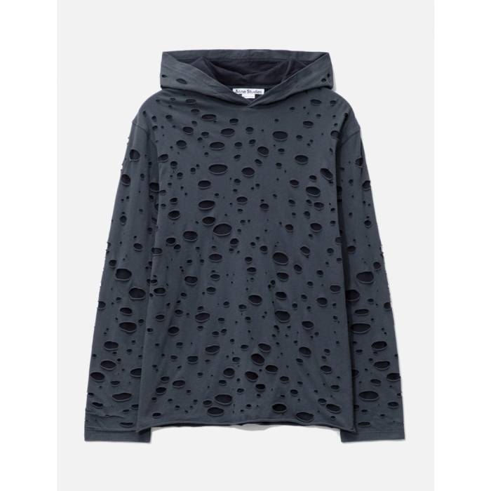 アクネストゥディオズ Acne Studios 【 Trashed Long Sleeve Top Men Faded Black 】 Sleeve 捩り メンズ 黒いこと 黒いこと