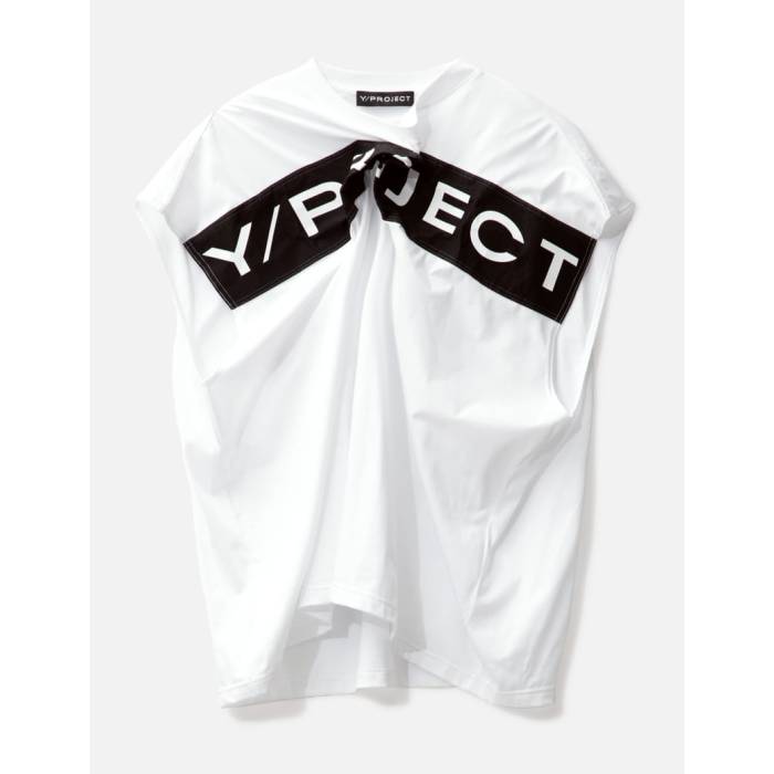 Y/Project 【 Scrunched Logo Tank Top Unisex Optic White 】 ロゴタイプ 貯蔵タンクとっ始め ユニ一発やる 白いこと 白いこと