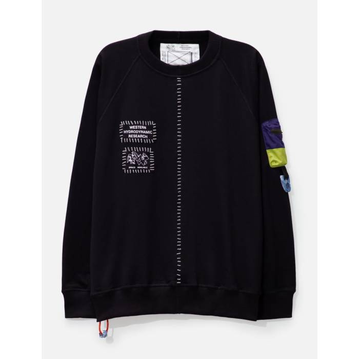 Space Available 【 Sa X Whr Upcycled Patch Sweatshirt Men Black 】 スウェット トレーナー メンズ 黒色 ブラック|スニケス