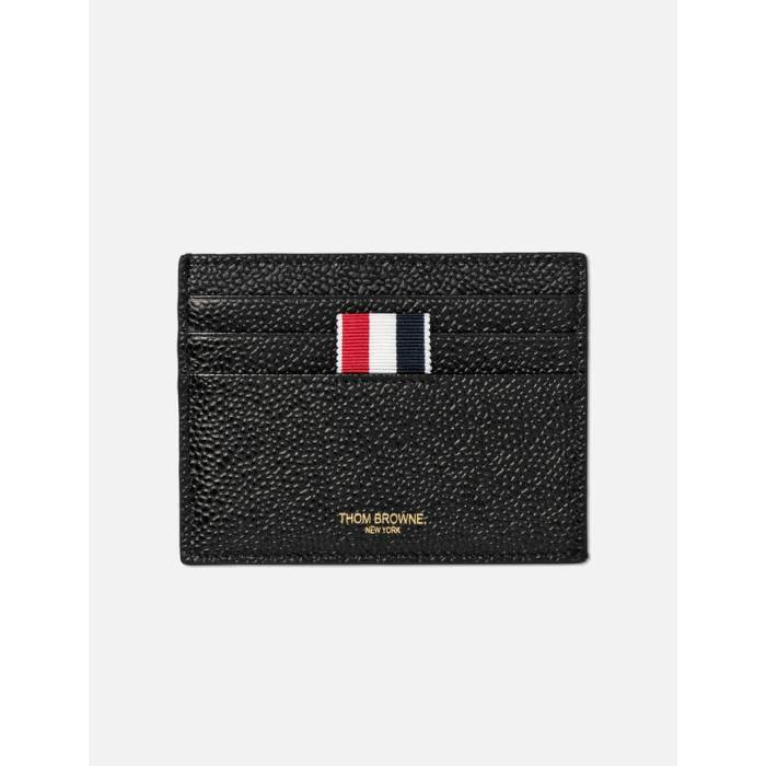 トム 赤銅色 Thom Browne 【 Cardholder With Note Compartment In Pebble Grain Men Black 】 メンズ 黒いこと 黒いこと