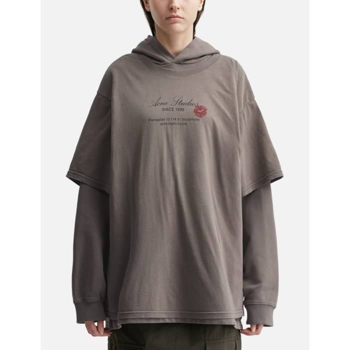 アクネストゥディオズ Acne Studios 【 Double Layered Hoodie Women Gray 】 フーディー パーカー レディース gray 薄墨色・薄墨色・薄墨色