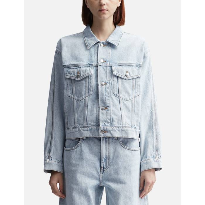 T By Alexander Wang 【 Zipped Sleeve Trucker Jacket In Denim Women Bleach 】 Sleeve スリーブ トラッカー Jacket ジャケット デニム レディース