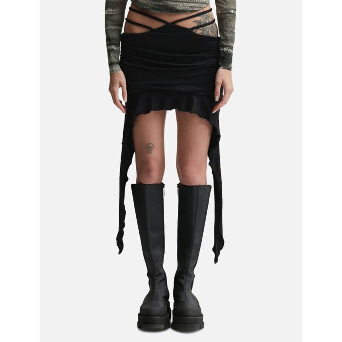 Misbhv 【 Ruffled Mini Skirt Women Black 】 レディース 黒いこと 黒いこと