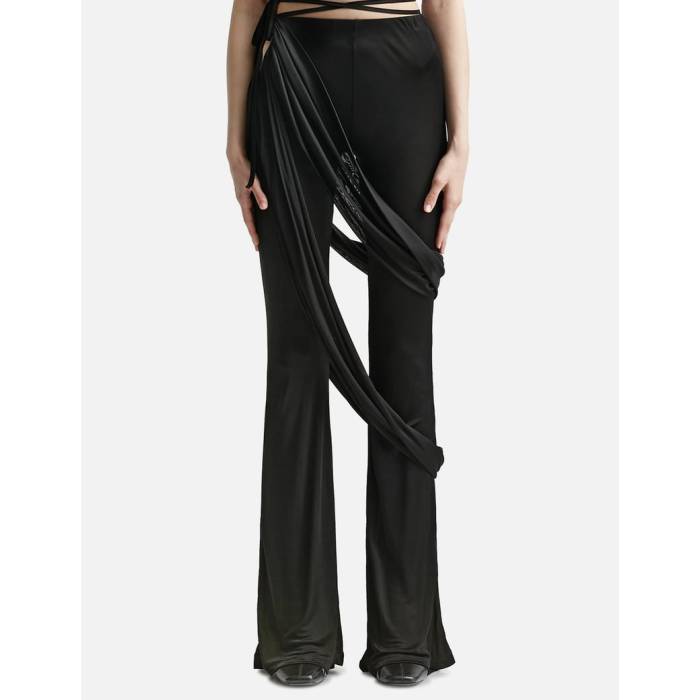 【 Jersey Flare Pants Women Black 】 ティーシャツ レディース 黒いこと 黒いこと