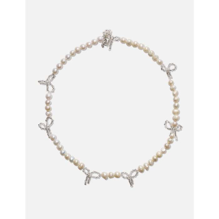 Pura Utz 【 Multi Pearl Bow Necklace Women Silver/White 】 パール ネックレス レディース Silver 銀色・シルバー 白色 ホワイト