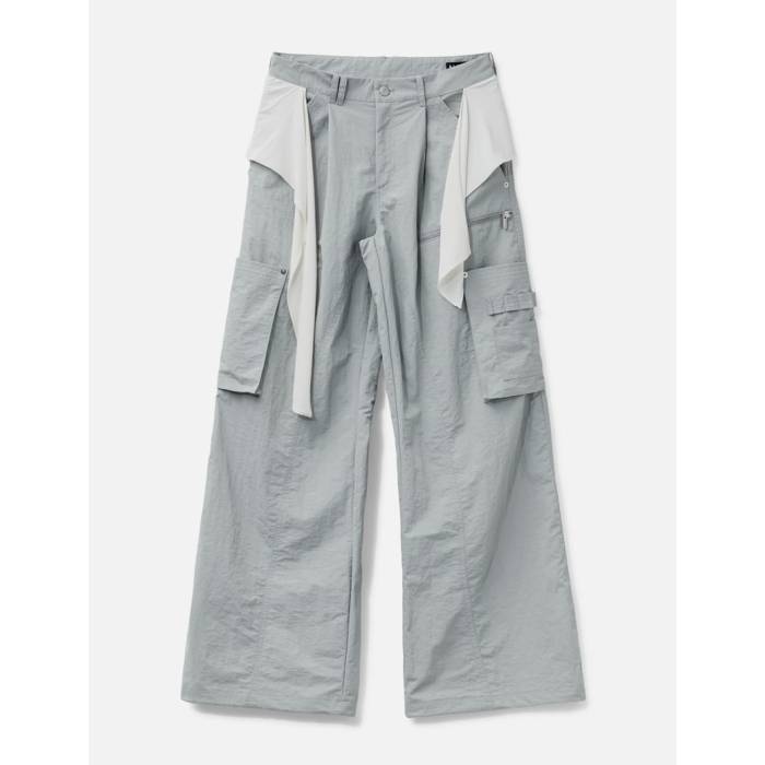 Nache 【 Mixed Layered Tie Jogger Pants Unisex Light Blue 】 タイ ジョガーパンツ ユニ一発やる 青味 青み