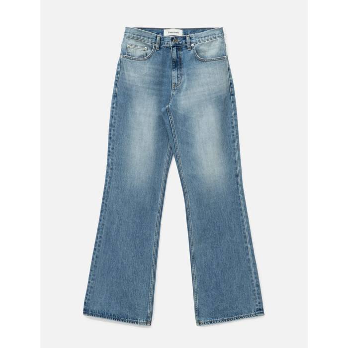 Tonywack 【 Flared-Leg Distressed Denim Jeans Men Faded Blue 】 ジーンズ デニム メンズ 青味 青み