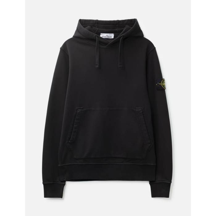 ストーンアイランド Stone Island 【 Garment Dyed Cotton Fleece Hoodie Men V0029 - Black 】 フリース フーディー パーカー メンズ 黒色 ブラック｜スニケス