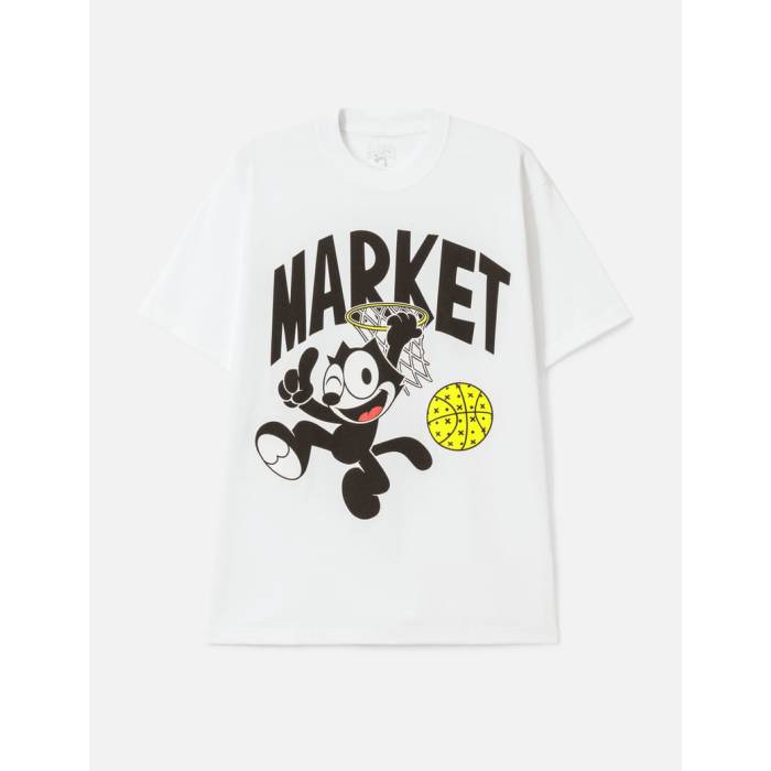 Market 【 X Felix The Cat Dunking Tee Shirt Men White 】 Tシャツ メンズ 白色 ホワイト