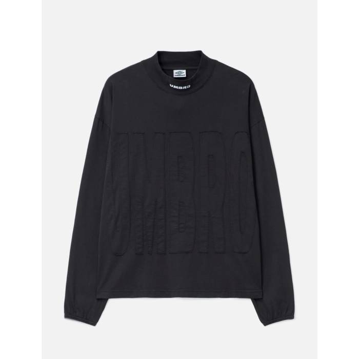 アンブロ Umbro 【 X Slam Jam Acuto Mock Long Sleeve T-Shirt Men Washed Black 】 ジャム Sleeve スリーブ Tシャツ メンズ 黒色 ブラック