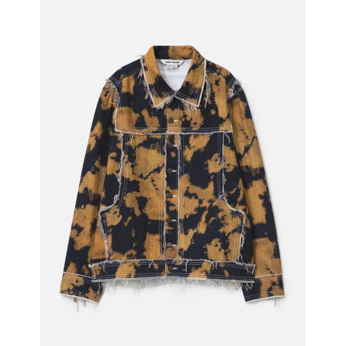 Dhruv Kapoor 【 Bleached Effect Raw Edge Denim Jacket Unisex Brown 】 デニム Jacket ジャケット ユニセックス 茶色 ブラウン 50,100円