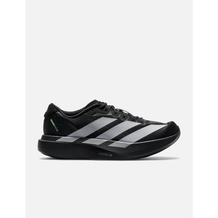 アディダス Adidas Originals 【 Adizero Evo Sl Shoes Men Core Black/ Silver Metallic / Signal Green 】 アディゼロ シューズ 運動すること靴 メンズ 中核グループ 黒いこと 黒いこと Silver しろがね色・しろがね色 green 緑・緑であること