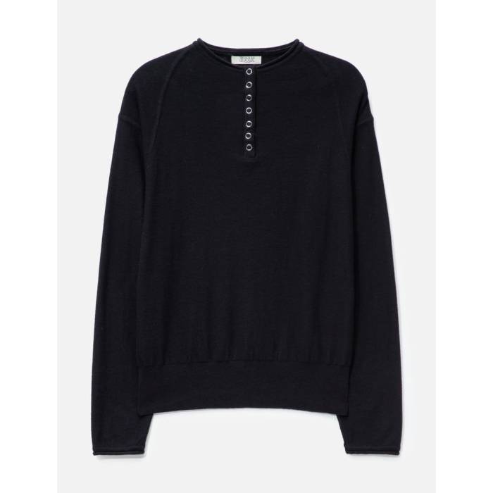 Anggae 【 Half Neck Button Pullover Women Black 】 ハーフ レディース 黒色 ブラック｜スニケス