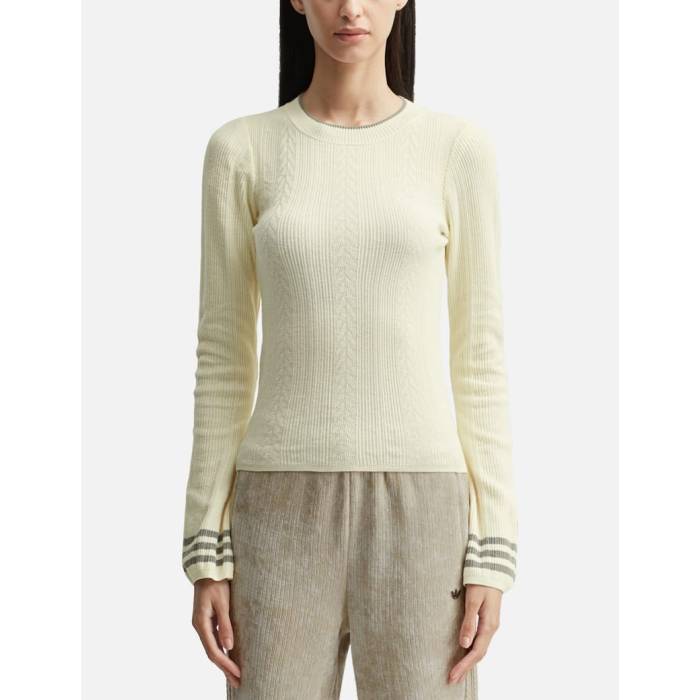 アディダス Adidas Originals 【 Crew Sweater Women Cream White 】 労働者の一団 調教師 レディース 皮膚軟化剤 白いこと 白いこと