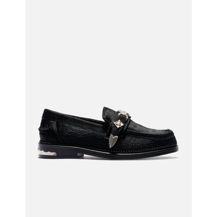 Toga Pulla 【 Hbx Exclusive Black Pony Loafer Women Black 】 黒いこと 黒いこと 小馬 置き目毛革 シューズ レディース 黒いこと 黒いこと