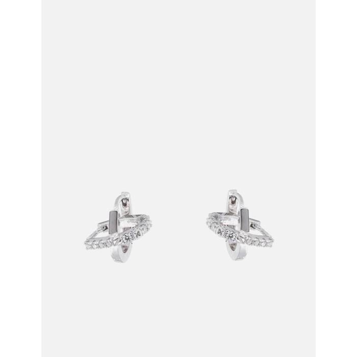 Midnightfactory 【 Dual-Hoops Tangled Two-Way Earrings Unisex Silver 】 イヤリング ユニセックス Silver 銀色・シルバー