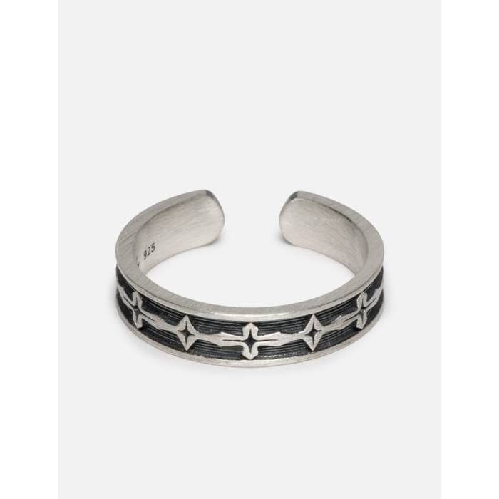 Polyteru 【 925 Silver Ring 005 - Star Unisex Silver 】 Silver 銀色・シルバー ユニセックス Silver 銀色・シルバー