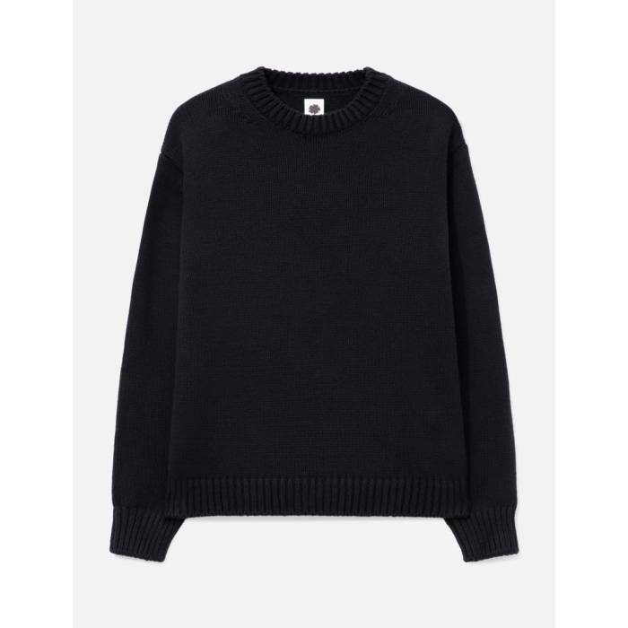 Vowels 【 Knit Crewneck Men Black 】 編み物 メンズ 黒いこと 黒いこと