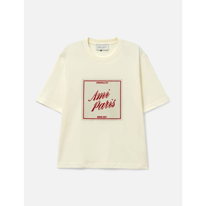 意中の女 Ami 【 Paris Heritage Print T-Shirt Unisex White Cream 】 プルオーバー ユニ一発やる 白いこと 白いこと 皮膚軟化剤