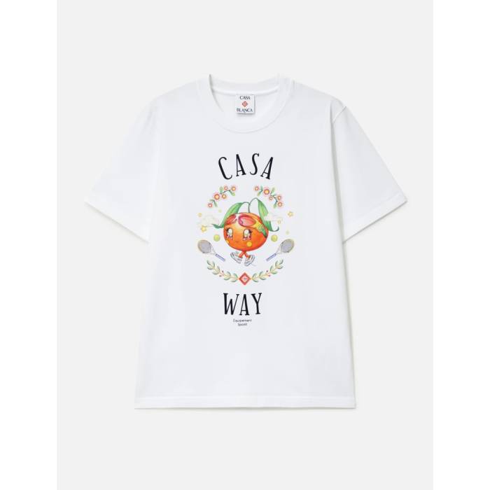 カサブランカ Casablanca 【 Casa Way Orange Mascot Short Sleeve T-Shirt Unisex White 】 orange 橙・オレンジ色 Sleeve 捩り ティーシャツ ユニ一発やる 白いこと 白いこと Tシャツ・カットソー-トップス