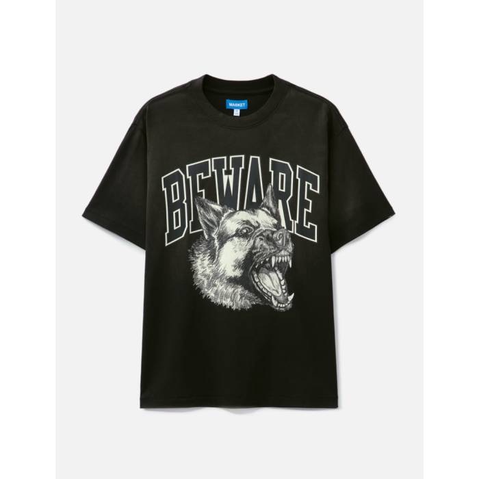 Market 【 Tonal Beware T-Shirt Men Jet Set Black 】 ティーシャツ メンズ 黒いこと 黒いこと