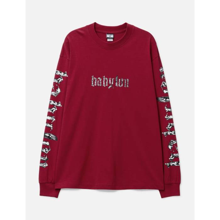 Babylon 【 Cats+Dogs Longsleeve Men Red 】 ロング衣袂・長袖 メンズ Red 赤・赤いこと