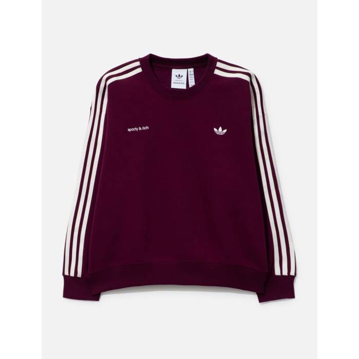 アディダス Adidas Originals 【 Sporty \u0026 Rich Sweatshirt Men Maroon 】 汗水 調教師 メンズ マルーン