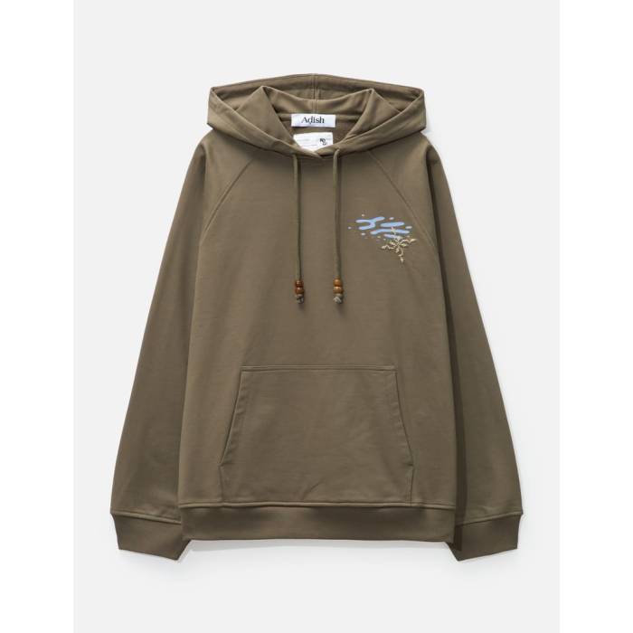 Adish 【 Men Khaki 】 Shallow Waters?Kharaz Hoodie メンズ カーキ メンズファッション-パーカー-トップス