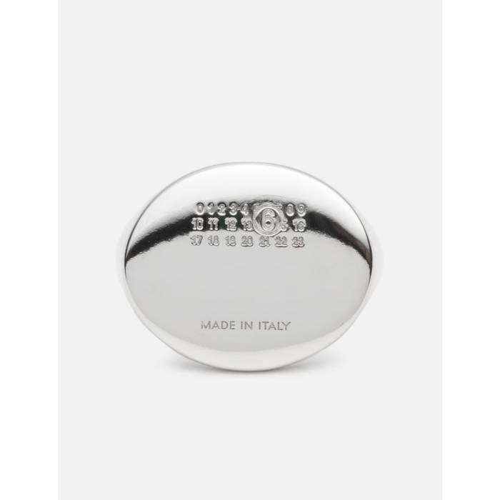 棲み家 マルジェラ Mm6 Maison Margiela 【 Numeric Oval Ring Men Polished Palladio 】 メンズ