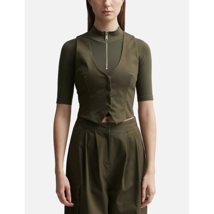 【 Gilet With Straps Details Women Amazonia 】 ジレ レディース