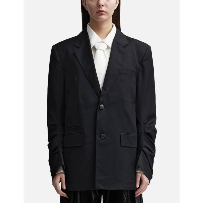 Lesugiatelier 【 Drape Jacket Women Black 】 Jacket 上衣 レディース 黒いこと 黒いこと