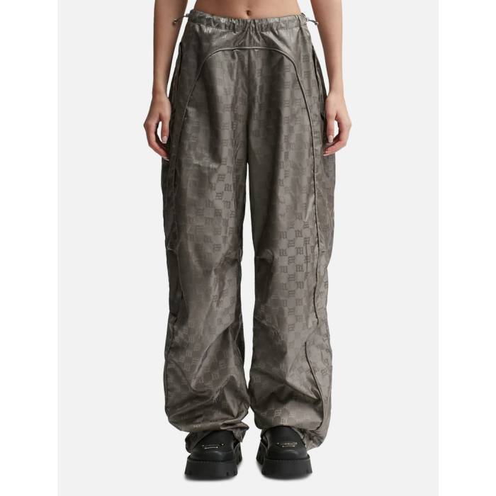 Misbhv 【 Nylon Monogram Parachute Trousers Grey Women Gray 】 ナイロン 薄墨色 薄墨色 レディース gray 薄墨色・薄墨色・薄墨色