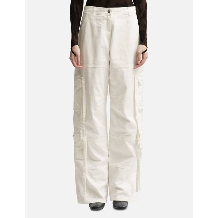 【 Drill Cargo Pants Women Ivory 】 積貨委託貨物 レディース 象牙色