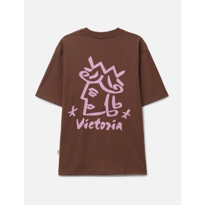 Victoria 【 Sharpie Queenhead Short Sleeves T-Shirt Men Brown 】 Tシャツ メンズ 茶色 ブラウン