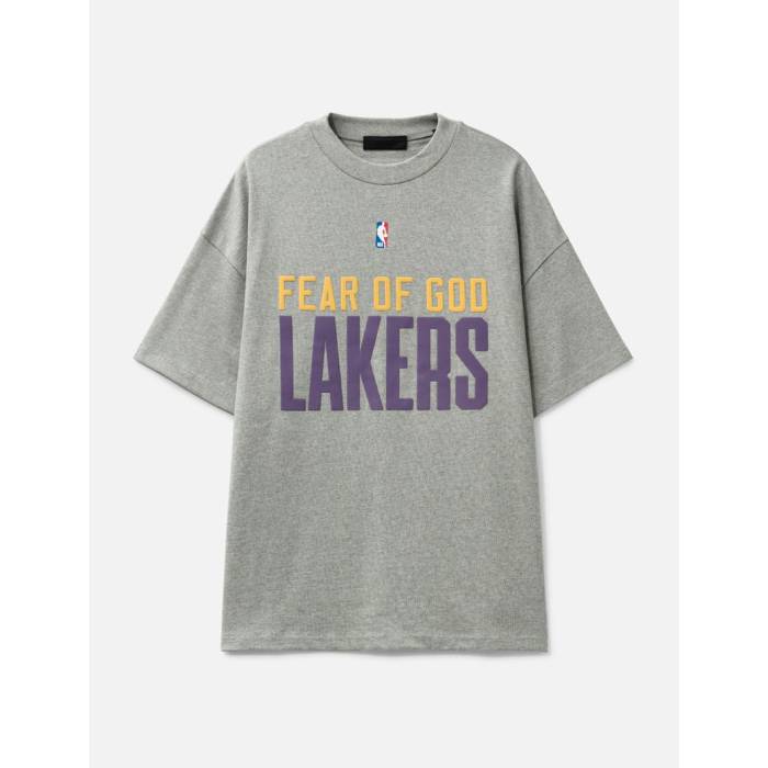 Fear Of God Essentials 【 Lakers 90S T-Shirt Men Concrete Heather 】 Lakers レイカーズ プルオーバー メンズ heather ギョリュウモドキ
