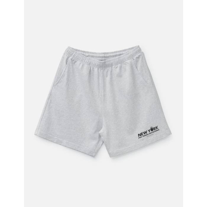 Sporty & Rich 【 Pro Gym Short Unisex Heather Gray / Forest 】 プロ ユニセックス heather ヘザー gray 灰色・グレー・グレイ フォレスト