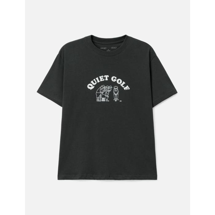 Quiet Golf 【 Crew T-Shirt Men Black 】 労働者の一団 ティーシャツ メンズ 黒いこと 黒いこと