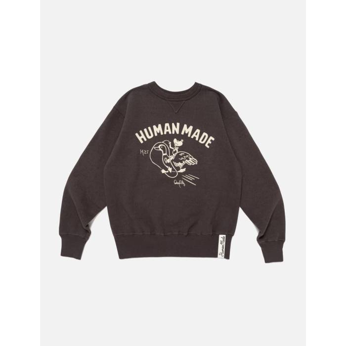 ヒューマンお手伝いさん Human Made 【 Tsuriami Sweatshirt Unisex Charcoal 】 汗水 調教師 ユニ一発やる 暗灰色