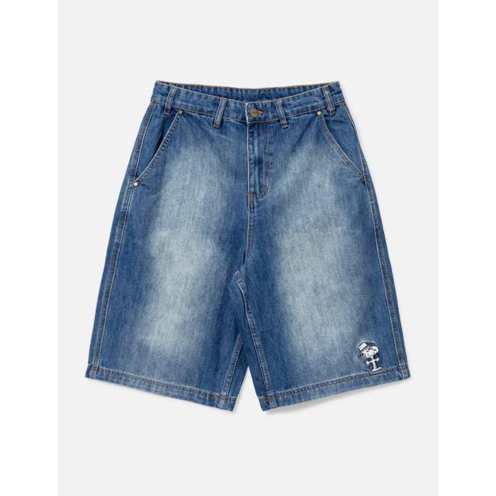 Butter Goods 【 X Peanuts Spike Work Shorts Men Distressed Indigo 】 ショーツ メンズ 藍色・インディゴ|スニケス