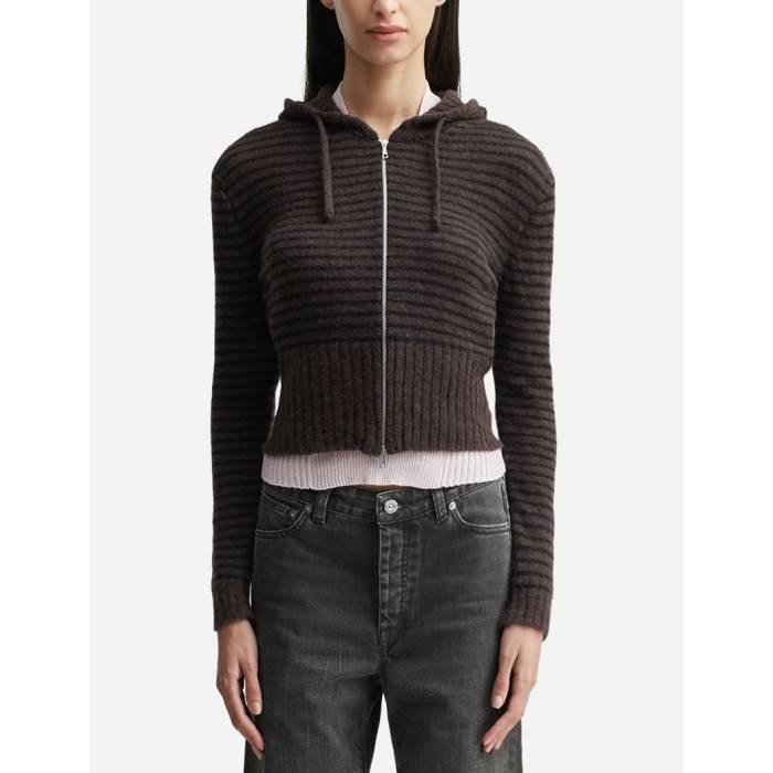 アワーレガシー Our Legacy 【 Compact Hood Women Dirt Stripe Fuzzy Alpaca 】 レディース Stripe 縞模様