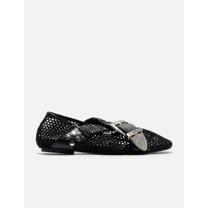 Toga Pulla 【 Cross Strap Mesh Ballet Women Black 】 同盟罷工一回り レディース 黒いこと 黒いこと
