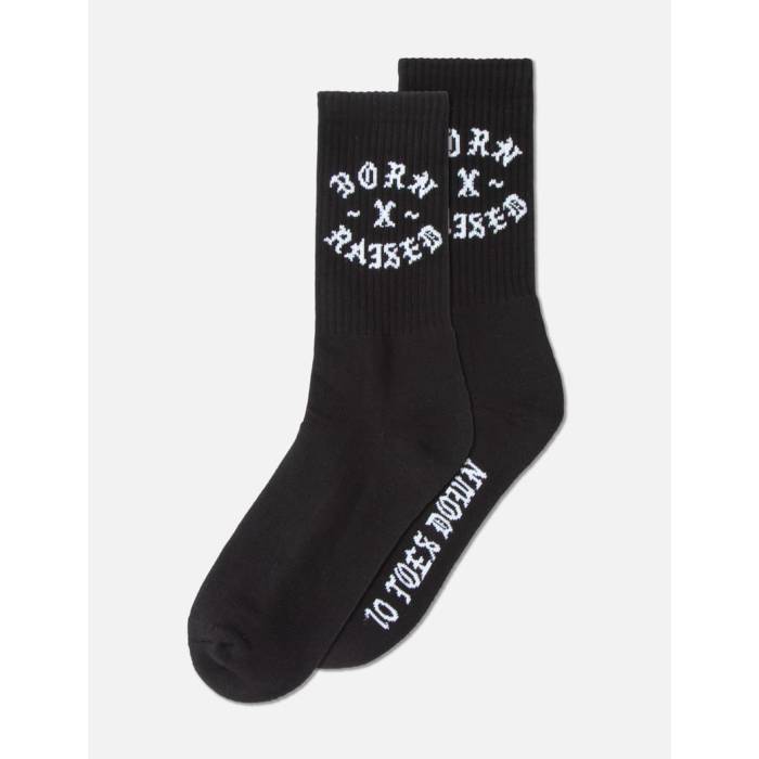 Born X Raised 【 10 Toes Rocker Socks Men Black 】 ソックス・靴下 メンズ 黒色 ブラック