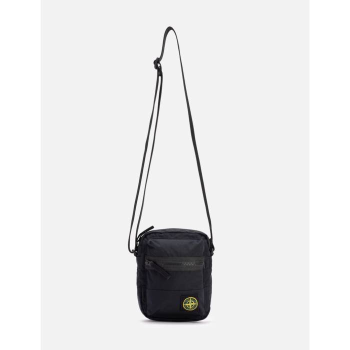 ストーンアイランド Stone Island 【 Aluminium Tela Pouch Bag Men Black 】 御徒面子 メンズ 黒いこと 黒いこと