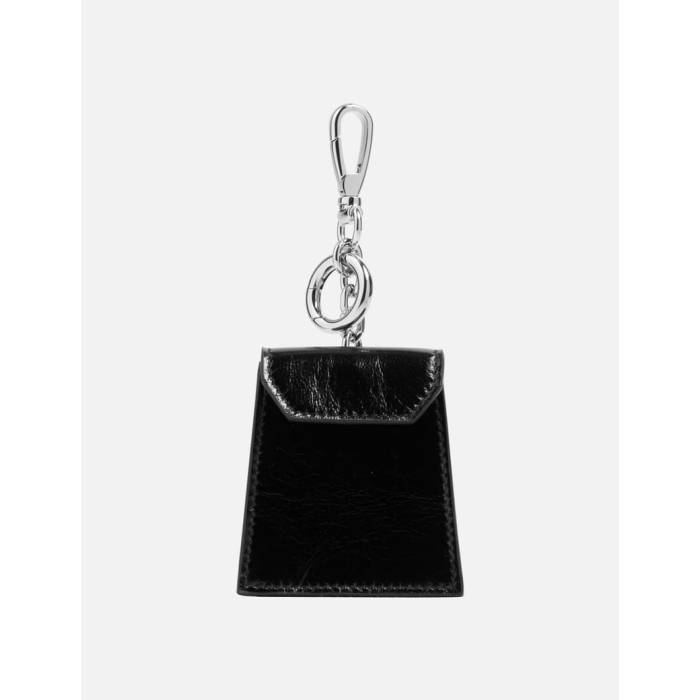 メゾンマルジェラ Maison Margiela 【 Leather Tea Bag Charm Unisex Black 】 レザー バッグ ユニセックス 黒色 ブラック