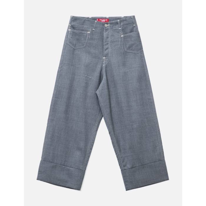 ジュンヤワタナベ Junya Watanabe Man 【 X Levi's Wool Pinstriped Wide Cropped Pants Men Blue/ Gray 】 メンズ 青色 ブルー gray 灰色・グレー・グレイ｜スニケス