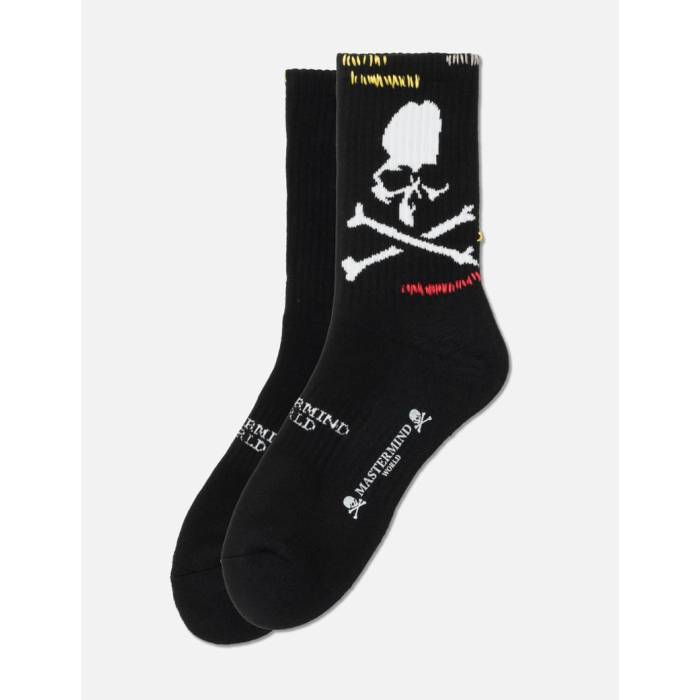 マスターマインドワールド Mastermind World 【 Stitch Crew Socks Men Black 】 労働者の一団 靴下・ソックス メンズ 黒いこと 黒いこと